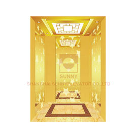 Нержавеющая сталь волосяного покрова золота украшения кабины лифта пола ПВК Титанюм