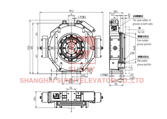 400MM Sheave MRL пассажирский лифт машина тяга машина поставщик Фабрика Качество на заказ